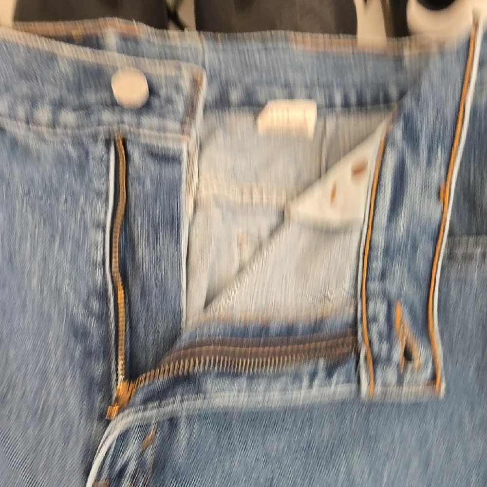 Levi's 550 Relaxed Blue Denim Painted Yellow Banana Design Tapered Leg Jeans - Picture 10 of 15